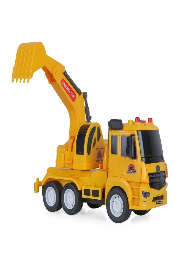 HighRoof Excavator Truck Push and Go Unbreakable Friction Power Construction Vehicle Friction Toy Children's Develops Motor Skills Engineering Truck Toys for Kids with Light & Sound Kid Boys Girls - Image 4